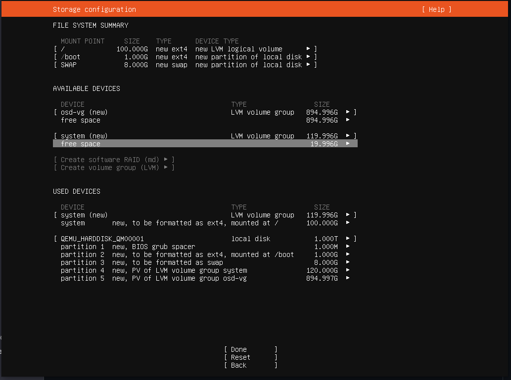 Disk layout