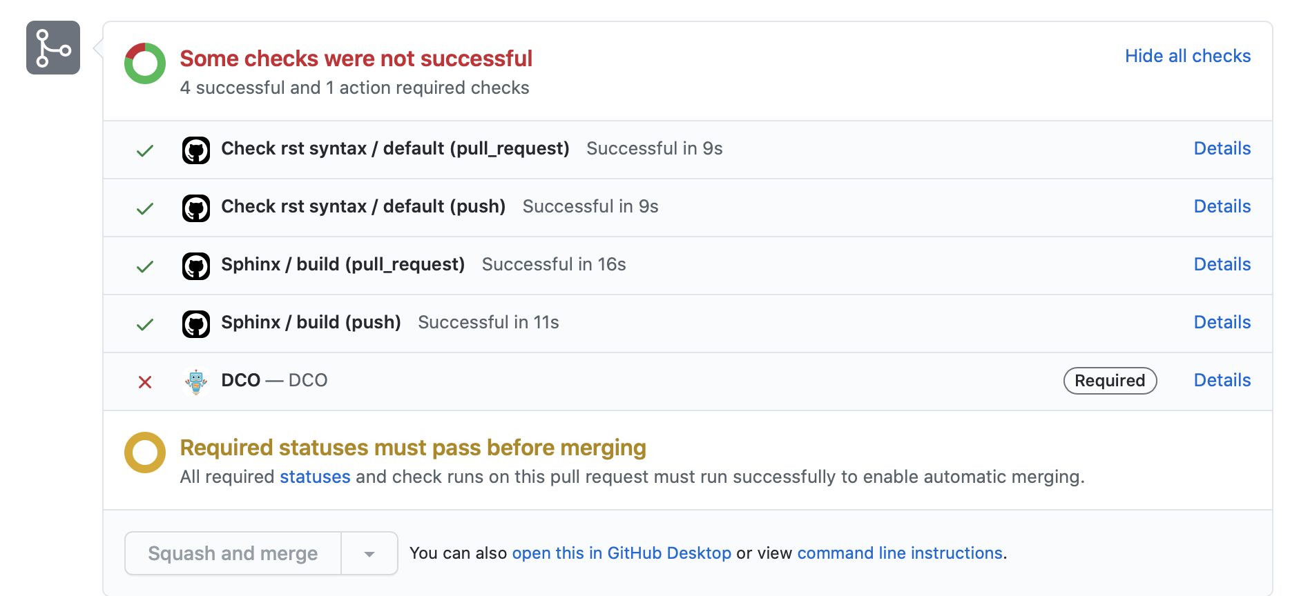 Failed DCO in GitHub